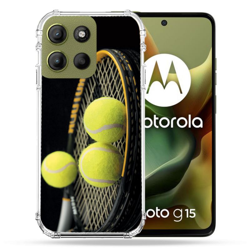 Coque Renforcée Pour Motorola G15 Sport Tennis Balls