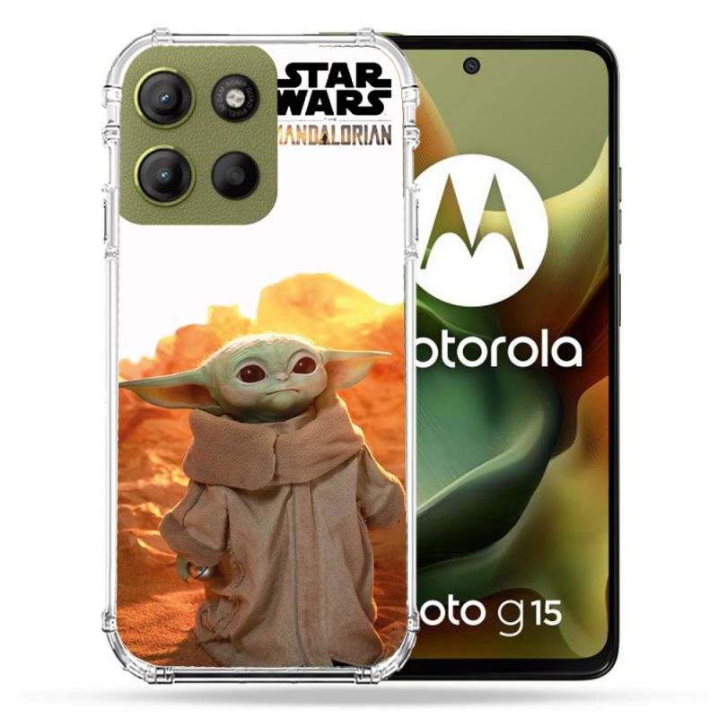 Coque Renforcée Pour Motorola G15 Star Wars - Yoda bebe soleil