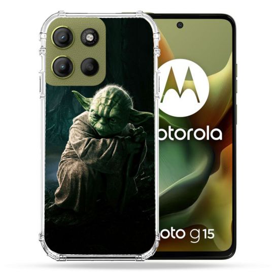 Coque Renforcée Pour Motorola G15 Star Wars - Yoda sombre