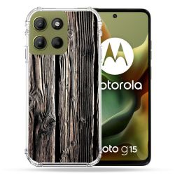 Coque Renforcée Pour Motorola G15 Texture Bois