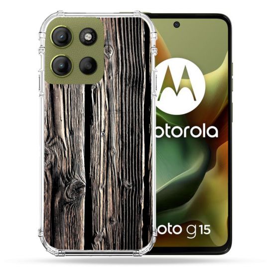 Coque Renforcée Pour Motorola G15 Texture Bois