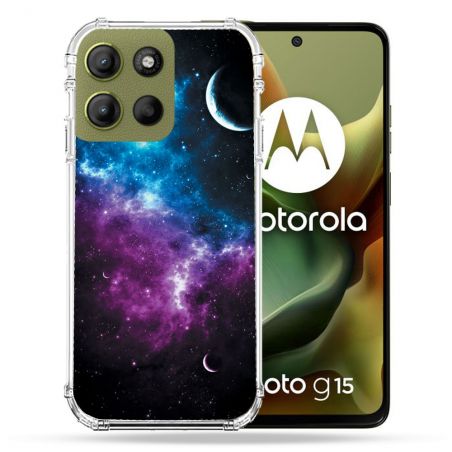 Coque Renforcée Pour Motorola G15 Univers Bleu Violet