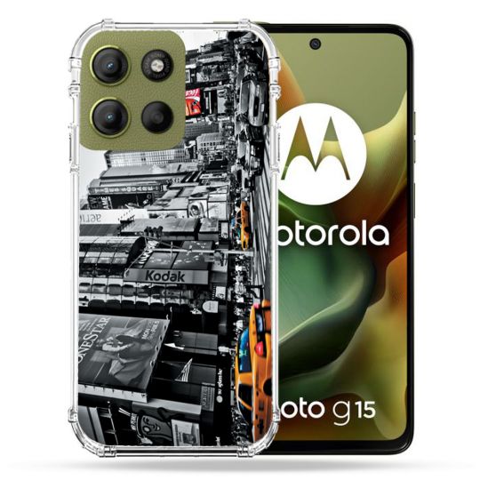 Coque Renforcée Pour Motorola G15 Voyage Amerique USA New York Taxi