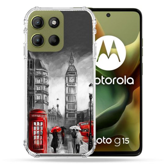 Coque Renforcée Pour Motorola G15 Voyage Angleterre Londres Vintage