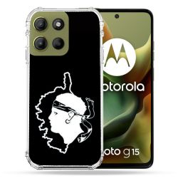 Coque Renforcée Pour Motorola G15 Voyage Corse Noir