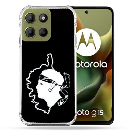 Coque Renforcée Pour Motorola G15 Voyage Corse Noir