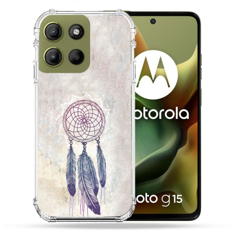 Coque Renforcée Pour Motorola G15 Zen Attrape Reve Blanc