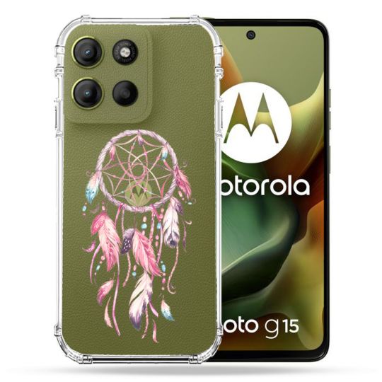 Coque Renforcée Transparente Pour Motorola G15 Attrape Reve Rose