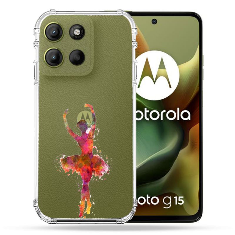 Coque Renforcée Transparente Pour Motorola G15 Danseuse etoile