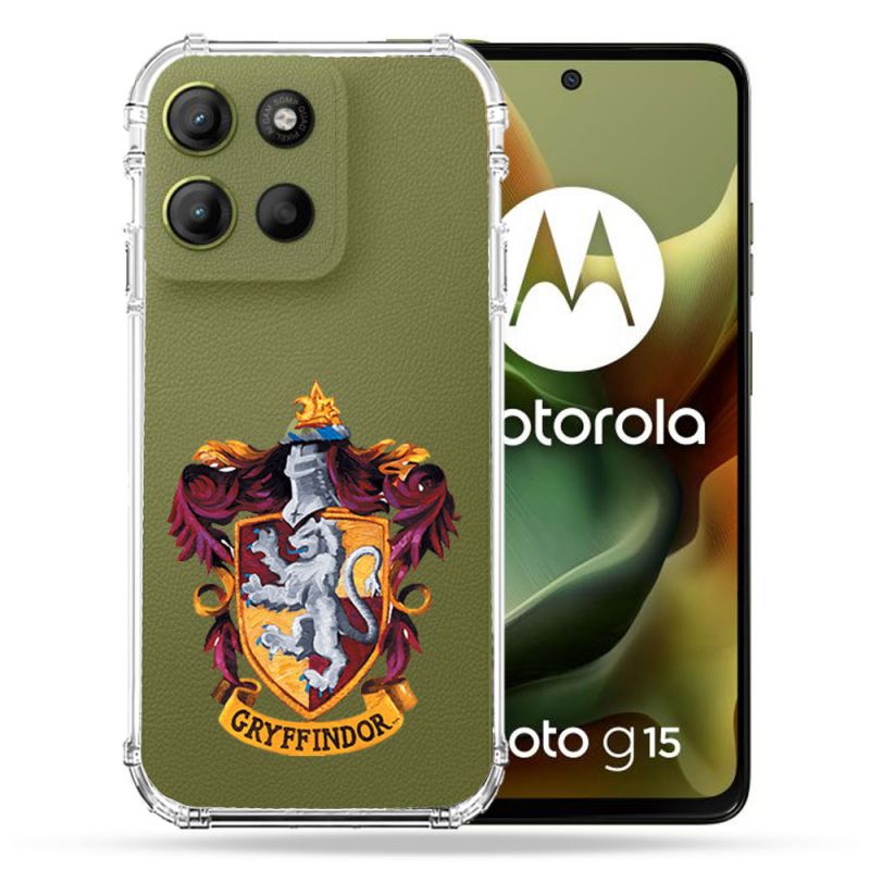 Coque Renforcée Transparente Pour Motorola G15 Harry Potter Griffindor