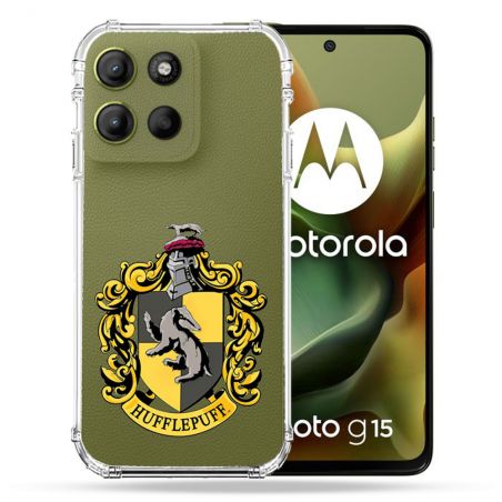 Coque Renforcée Transparente Pour Motorola G15 Harry Potter Hufflepuff