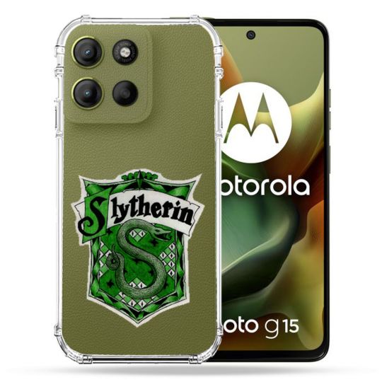 Coque Renforcée Transparente Pour Motorola G15 Harry Potter Slytherin
