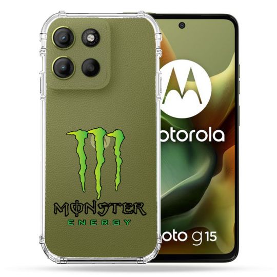 Coque Renforcée Transparente Pour Motorola G15 Monster Energy