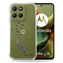 Coque Renforcée Transparente Pour Motorola G15 Plume Infini