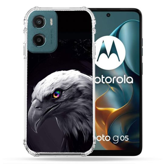 Coque Renforcée Pour Motorola G05 / E15 Animal Aigle Royal Noir