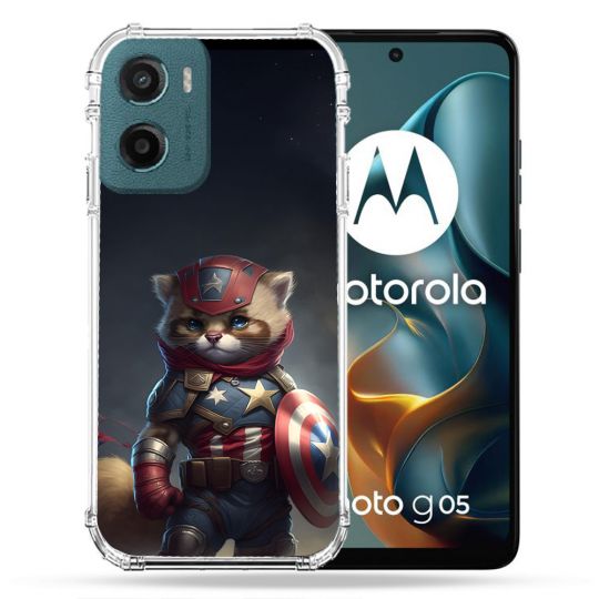 Coque Renforcée Pour Motorola G05 / E15 Animal Chat America