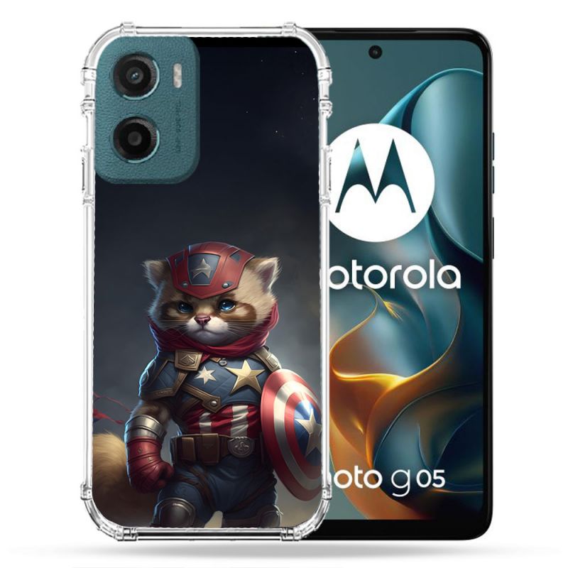 Coque Renforcée Pour Motorola G05 / E15 Animal Chat America