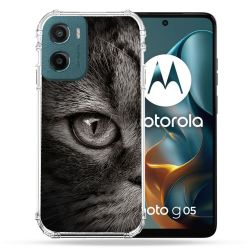 Coque Renforcée Pour Motorola G05 / E15 Animal Chat Gris