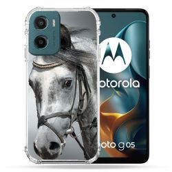 Coque Renforcée Pour Motorola G05 / E15 Animal Cheval Blanc