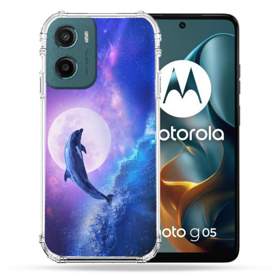 Coque Renforcée Pour Motorola G05 / E15 Animal Dauphin Vague
