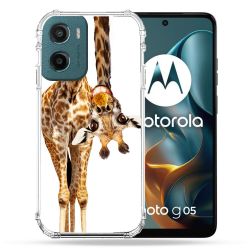 Coque Renforcée Pour Motorola G05 / E15 Animal Girafe Blanche
