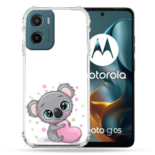 Coque Renforcée Pour Motorola G05 / E15 Animal Koala Cœur