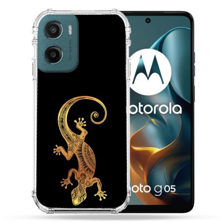 Coque Renforcée Pour Motorola G05 / E15 Animal Lezard Noir
