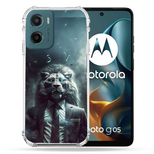 Coque Renforcée Pour Motorola G05 / E15 Animal Lion Business