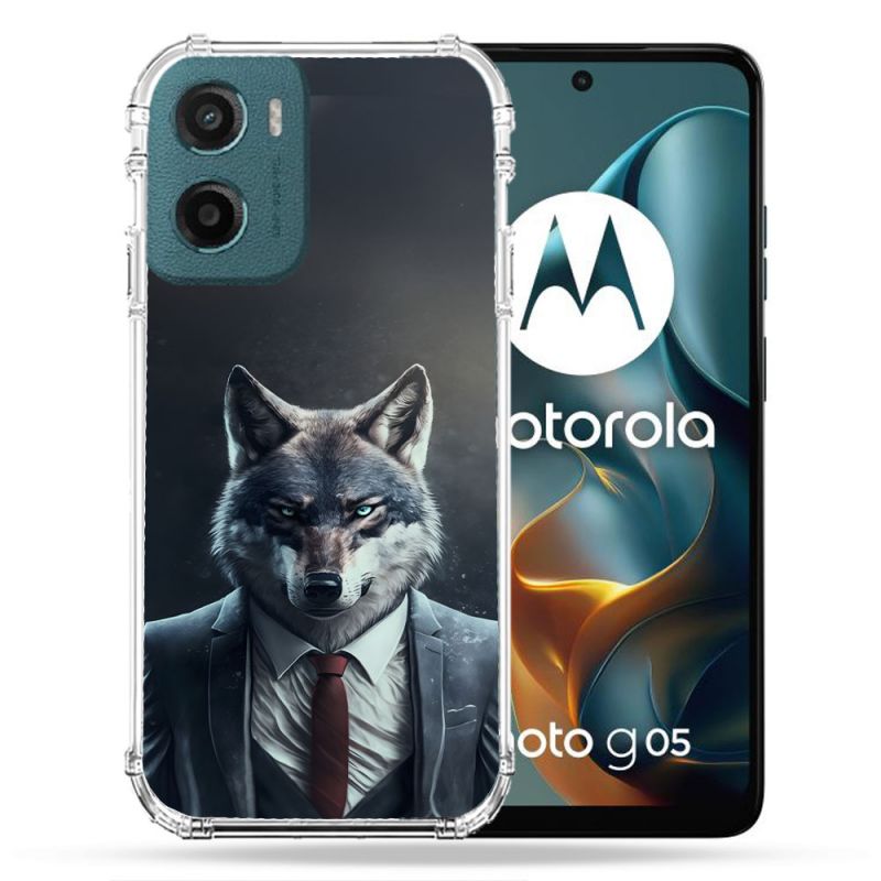 Coque Renforcée Pour Motorola G05 / E15 Animal Loup Business