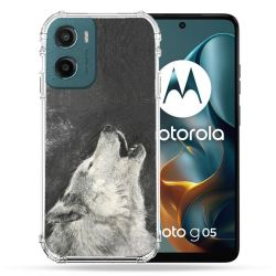Coque Renforcée Pour Motorola G05 / E15 Animal Loup Hurlement