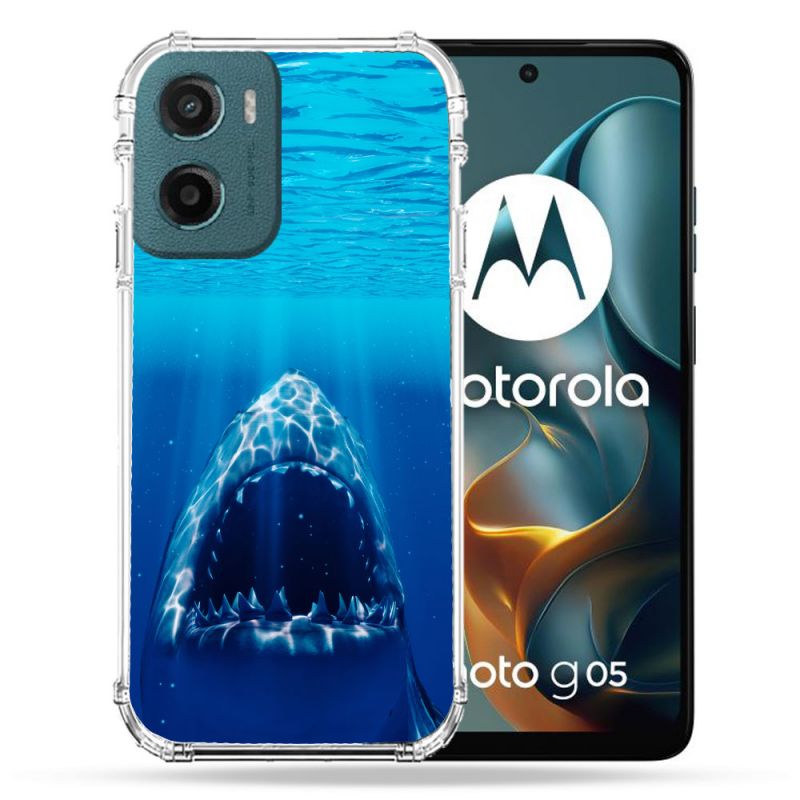 Coque Renforcée Pour Motorola G05 / E15 Animal Requin Dent