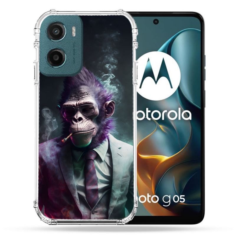 Coque Renforcée Pour Motorola G05 / E15 Animal Singe Business