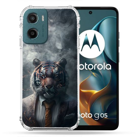 Coque Renforcée Pour Motorola G05 / E15 Animal Tigre Business