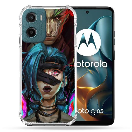 Coque Renforcée Pour Motorola G05 / E15 Arcane Jinx Bleu