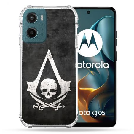 Coque Renforcée Pour Motorola G05 / E15 Assassin Creed Tete Mort