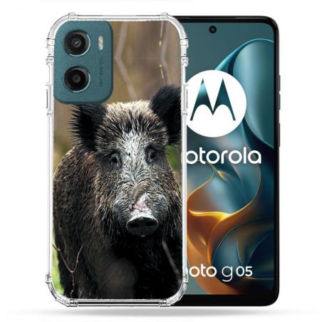 Coque Renforcée Pour Motorola G05 / E15 Chasse Sanglier bois
