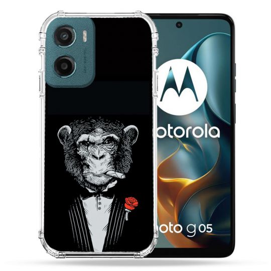 Coque Renforcée Pour Motorola G05 / E15 Decale Singe Mafia