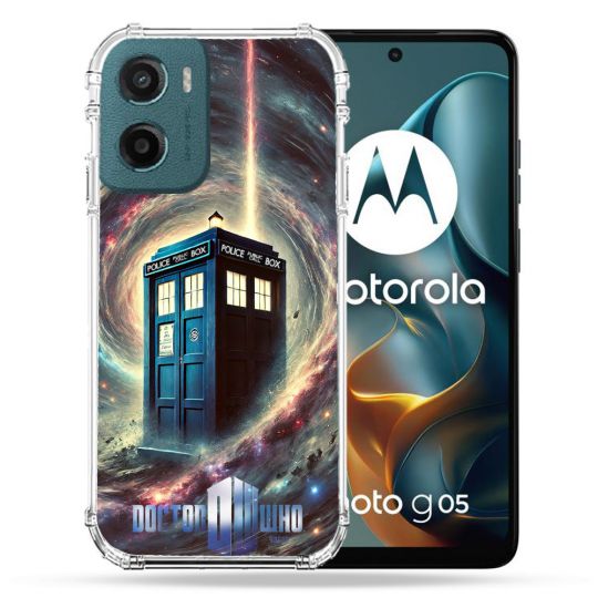 Coque Renforcée Pour Motorola G05 / E15 Dr Who Tardis Univers