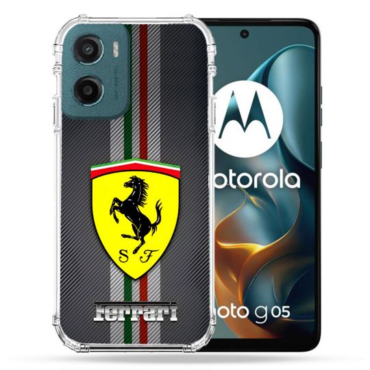 Coque Renforcée Pour Motorola G05 / E15 Ferrari Carbone