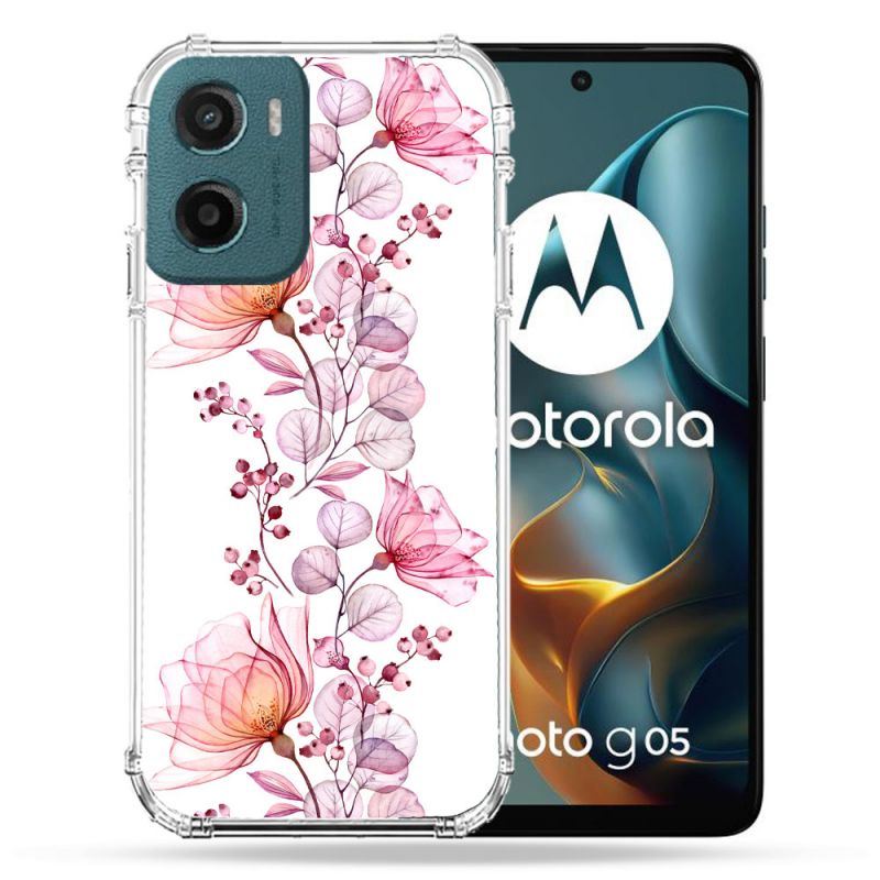 Coque Renforcée Pour Motorola G05 / E15 Fleur Eclosion