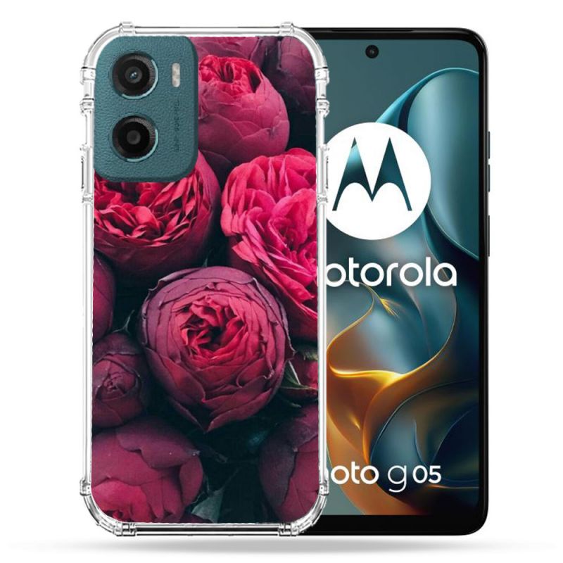 Coque Renforcée Pour Motorola G05 / E15 Fleur Pivoine