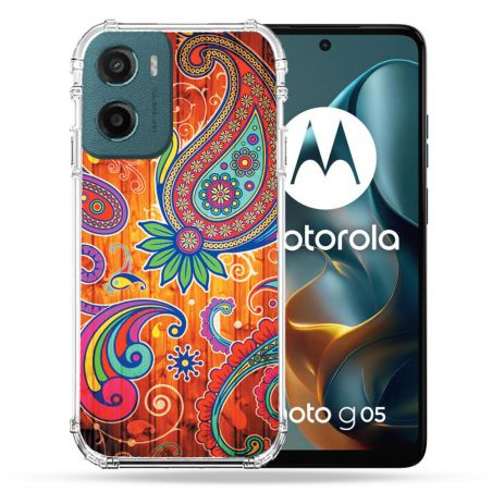 Coque Renforcée Pour Motorola G05 / E15 Fleur Psychedelic