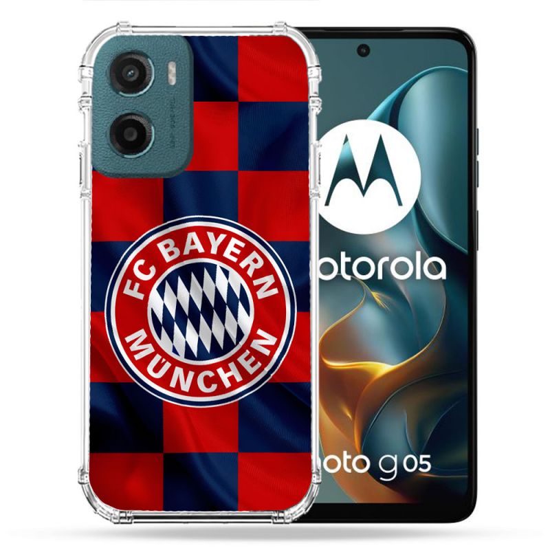 Coque Renforcée Pour Motorola G05 / E15 Foot Bayern Munich Carreaux