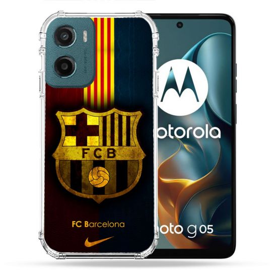 Coque Renforcée Pour Motorola G05 / E15 Foot FC Barcelone Vintage