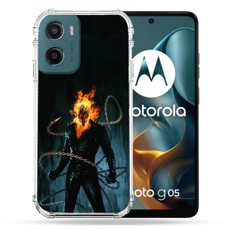 Coque Renforcée Pour Motorola G05 / E15 Ghost Rider