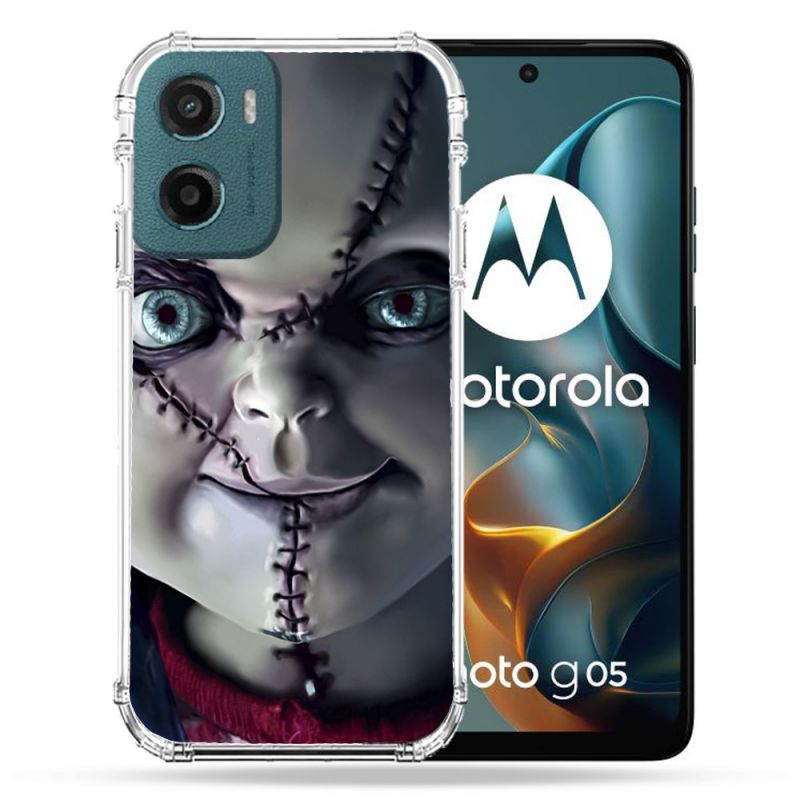 Coque Renforcée Pour Motorola G05 / E15 Horreur Chucky Cicatrice