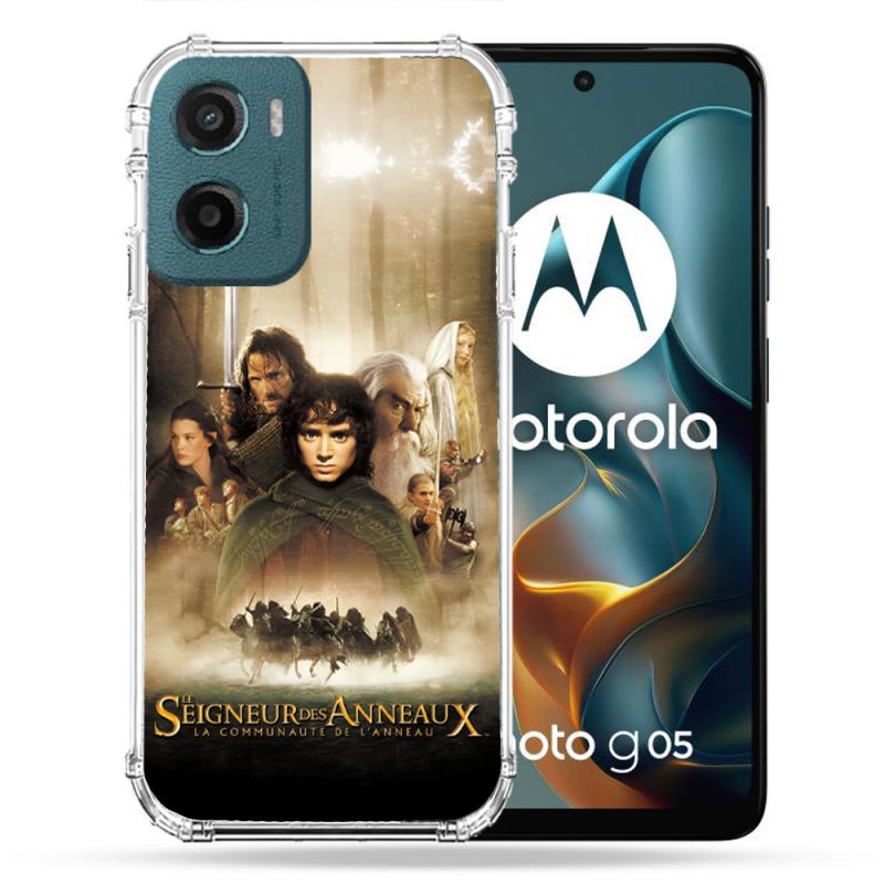 Coque Renforcée Pour Motorola G05 / E15 Le seigneur Des Anneaux Affiche