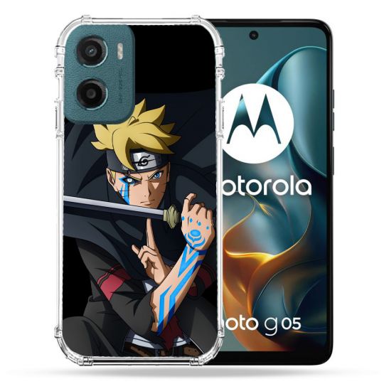 Coque Renforcée Pour Motorola G05 / E15 Manga Boruto Tatouage