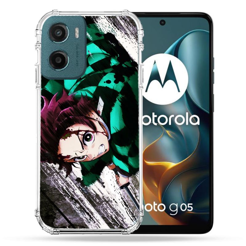 Coque Renforcée Pour Motorola G05 / E15 Manga Demon Slayer Tanjiro