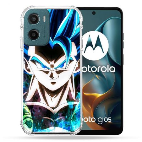 Coque Renforcée Pour Motorola G05 / E15 Manga Dragon Ball Gogeta Visage